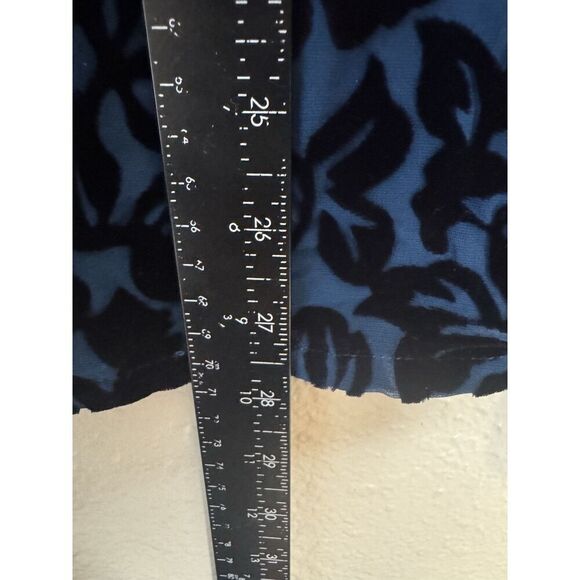 Vintage Laura Ashley Women’s Blue Silk Burnout Velvet Velvet Tunic Top Sz M/L - Picture 6 of 7